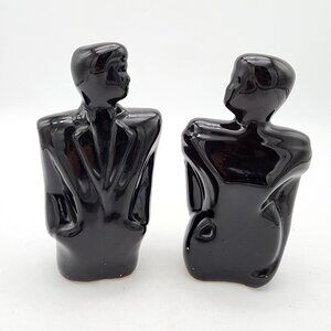 Modernist 1980's Man Woman Busts Pair